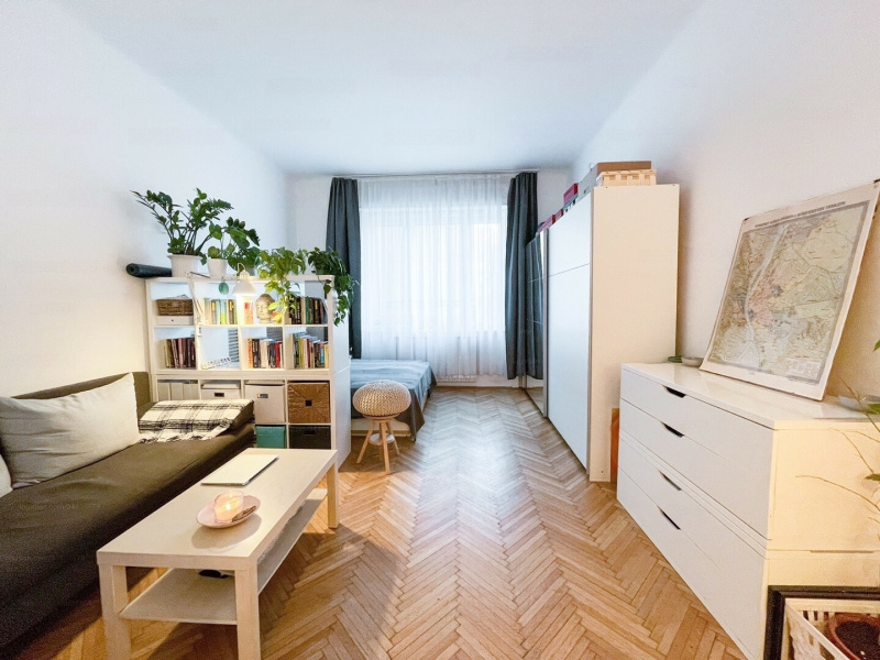 1st floor renovated studio in a Bauhaus house in downtown Buda!